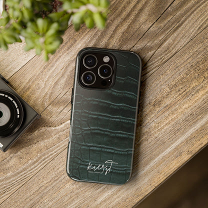 Emerald Crocodile Print iPhone Case