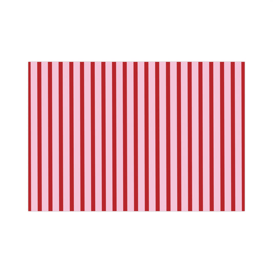 Pink and Red Offset Vertical Striped Wrapping paper