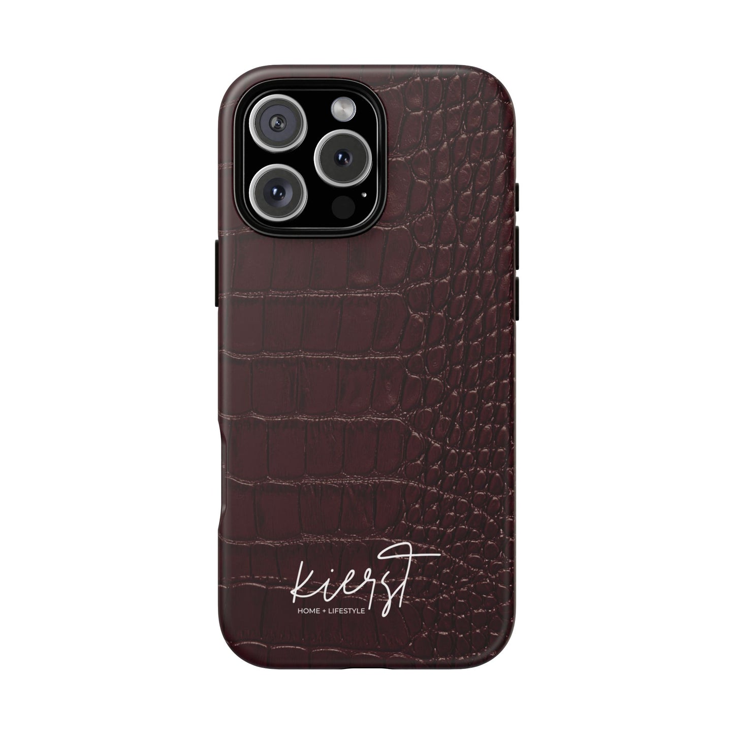 Signature Velvet Noir Crocodile Print iPhone Case