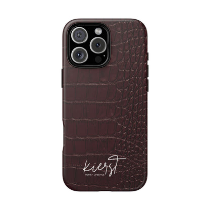 Signature Velvet Noir Crocodile Print iPhone Case