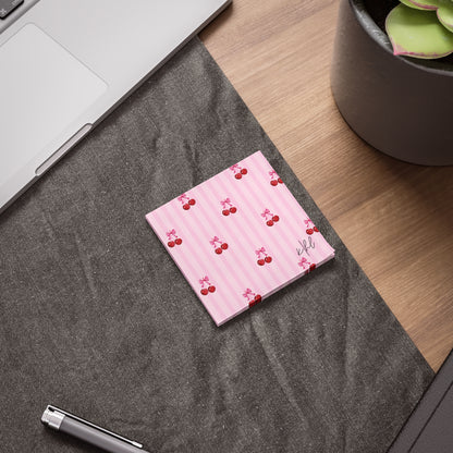 Cherries on Pink Stripes Post-it® Note Pad