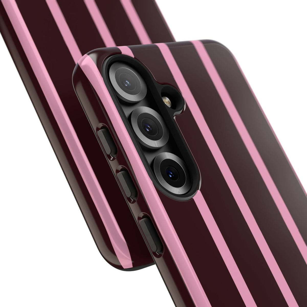 Signature Velvet Noir + Pink Stripes Samsung Galaxy Phone Case