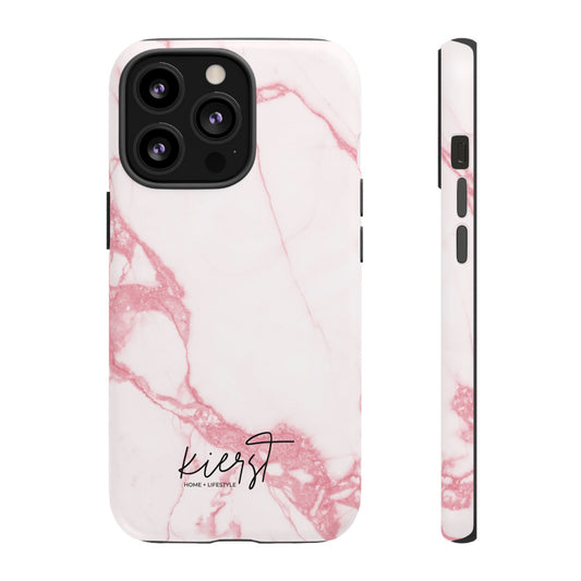 Pink + White Marble iPhone Case