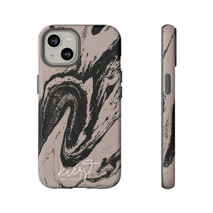 Taupe and Black Marble iPhone Case