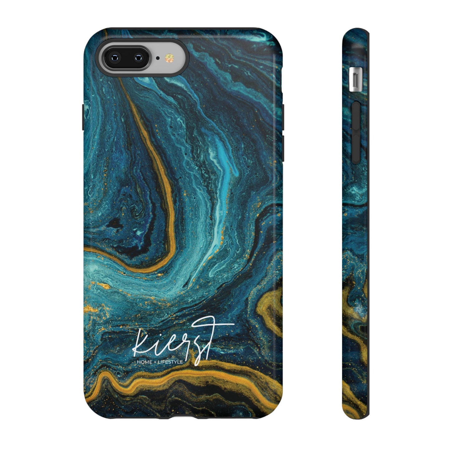 Teal & Gold Marble iPhone Case