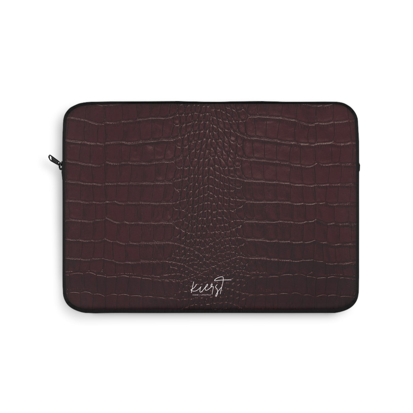 Signature Velvet Noir Crocodile Print Laptop Sleeve