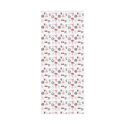 Edge of Romance Wrapping Paper | White Background Gift Wrap with Chic Sticker-Inspired Design