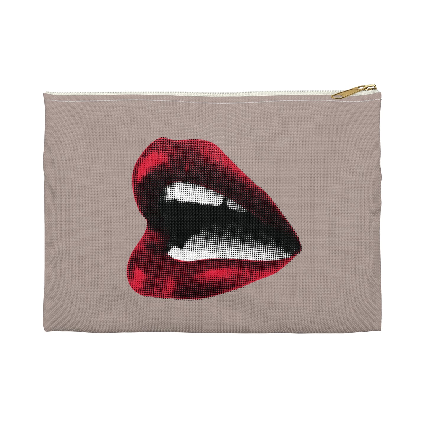 Vintage Newspaper Red Lips Accessory Pouch