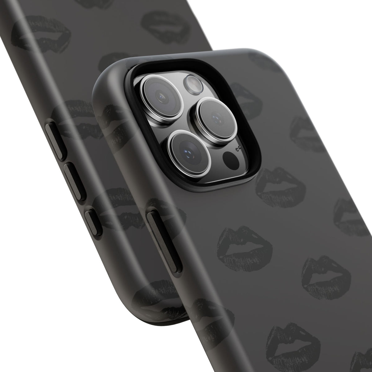 Black Lips on Charcoal iPhone Case