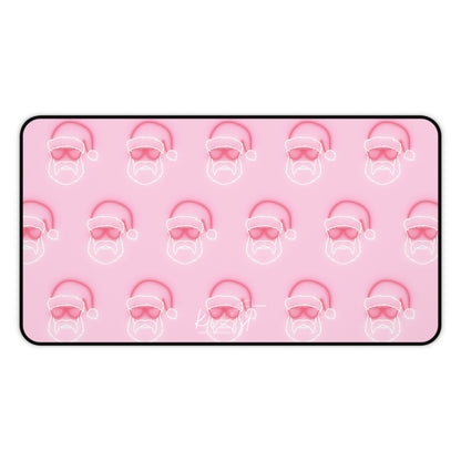 Neon Sign Santa on Pink Desk Mat