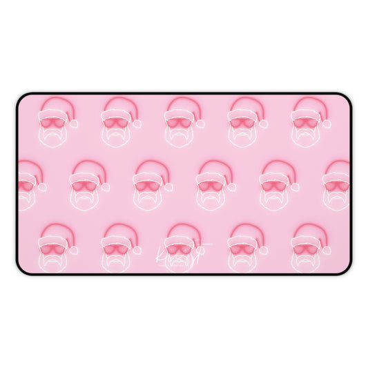Neon Sign Santa on Pink Desk Mat