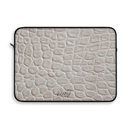 Cream Reptile Print Laptop Sleeve | Elevated Printed Texture for Everyday Tech
