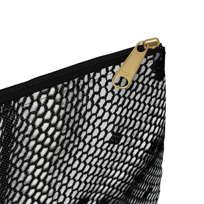Black + White Lace Print Accessory Pouch