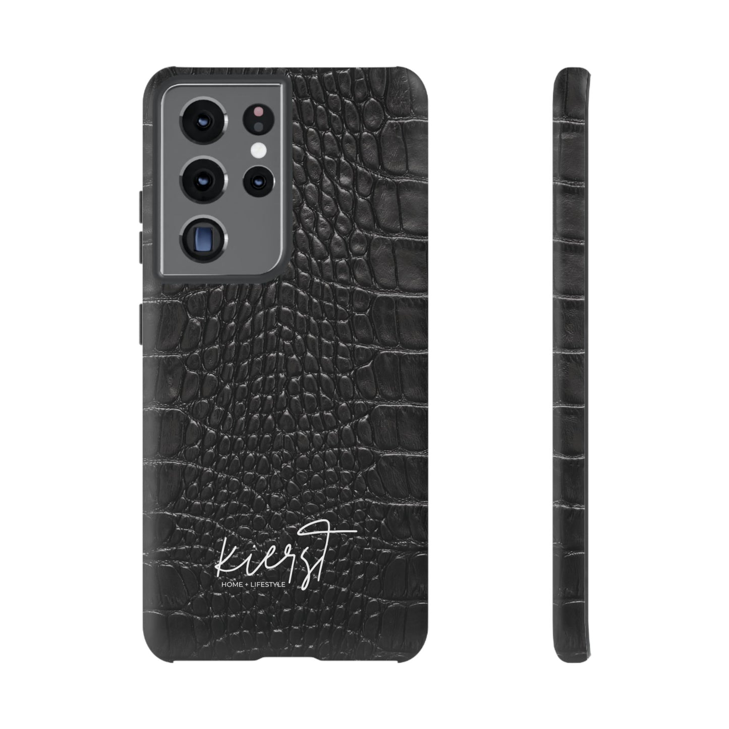 Black Alligator Print Samsung Galaxy Phone Case