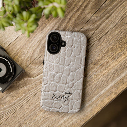 Cream Reptile Print iPhone Case