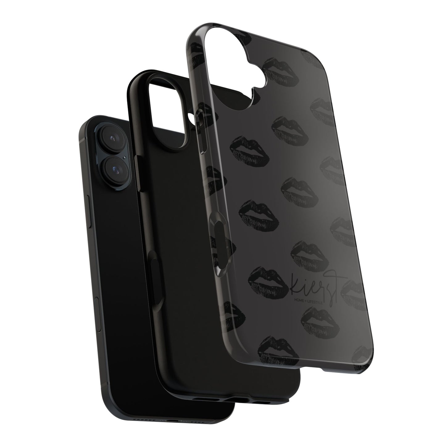 Black Lips on Charcoal iPhone Case
