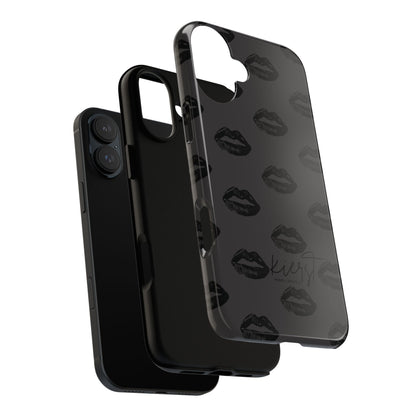 Black Lips on Charcoal iPhone Case