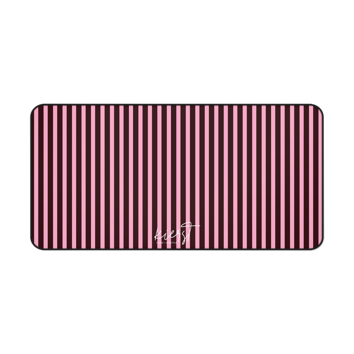 Signature Velvet Noir + Pink Stripes Desk Mat