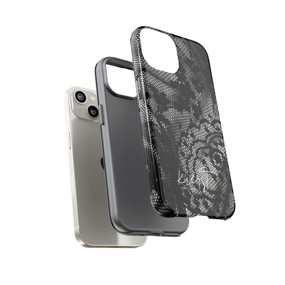 Black + White Lace Print iPhone Case