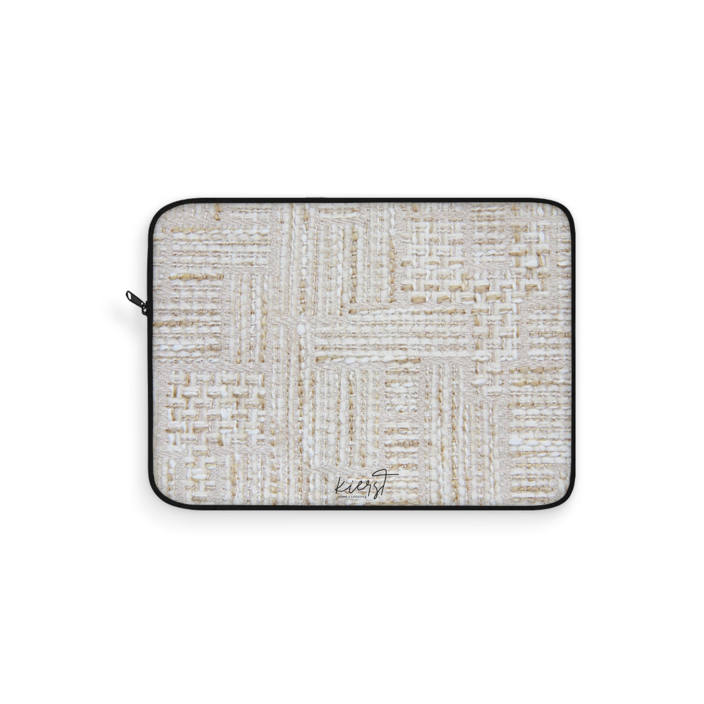 Cream + Gold Tweed Print Laptop Sleeve