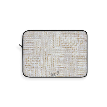Cream + Gold Tweed Print Laptop Sleeve