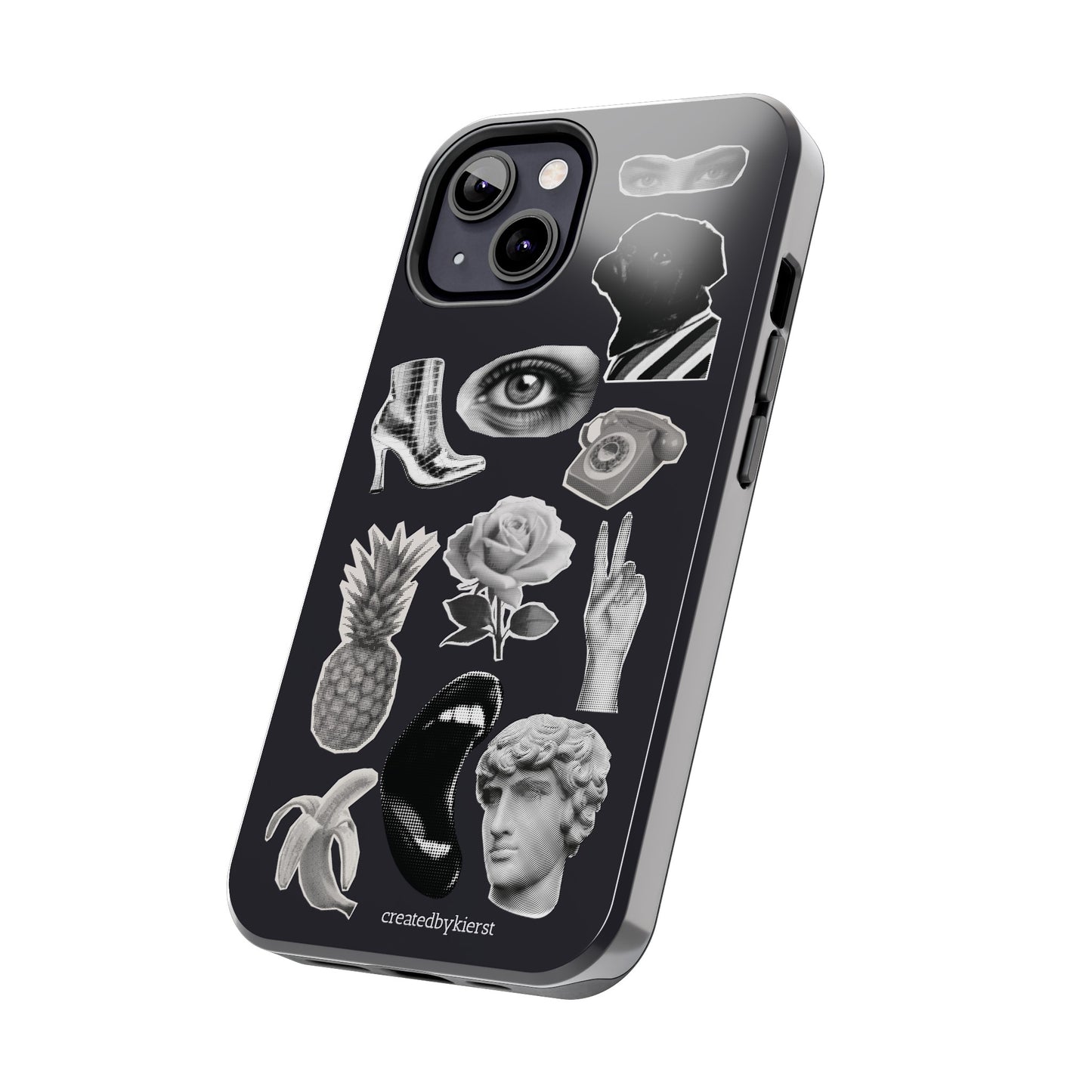 Black & White Vintage Sticker Design iPhone Case