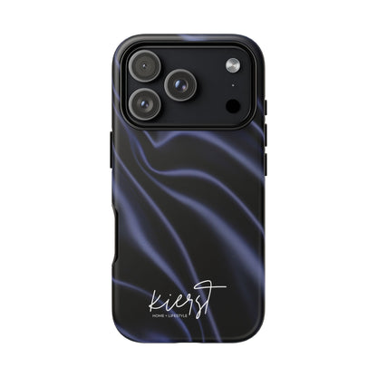 Navy Silk Print iPhone Case