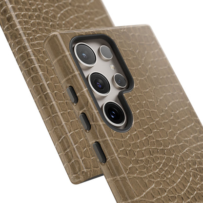 Tan Alligator Print Samsung Galaxy Phone Case | Subtle Statement, Everyday Style
