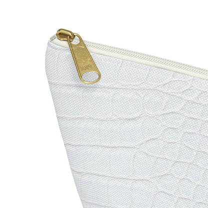 White Alligator Accessory Pouch w T-bottom