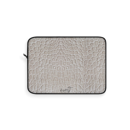 Cream Reptile Print Laptop Sleeve | Elevated Printed Texture for Everyday Tech
