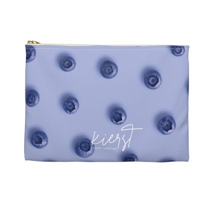 Blueberry Pop Accessory Pouch – Limited Edition Periwinkle & Fruit Print