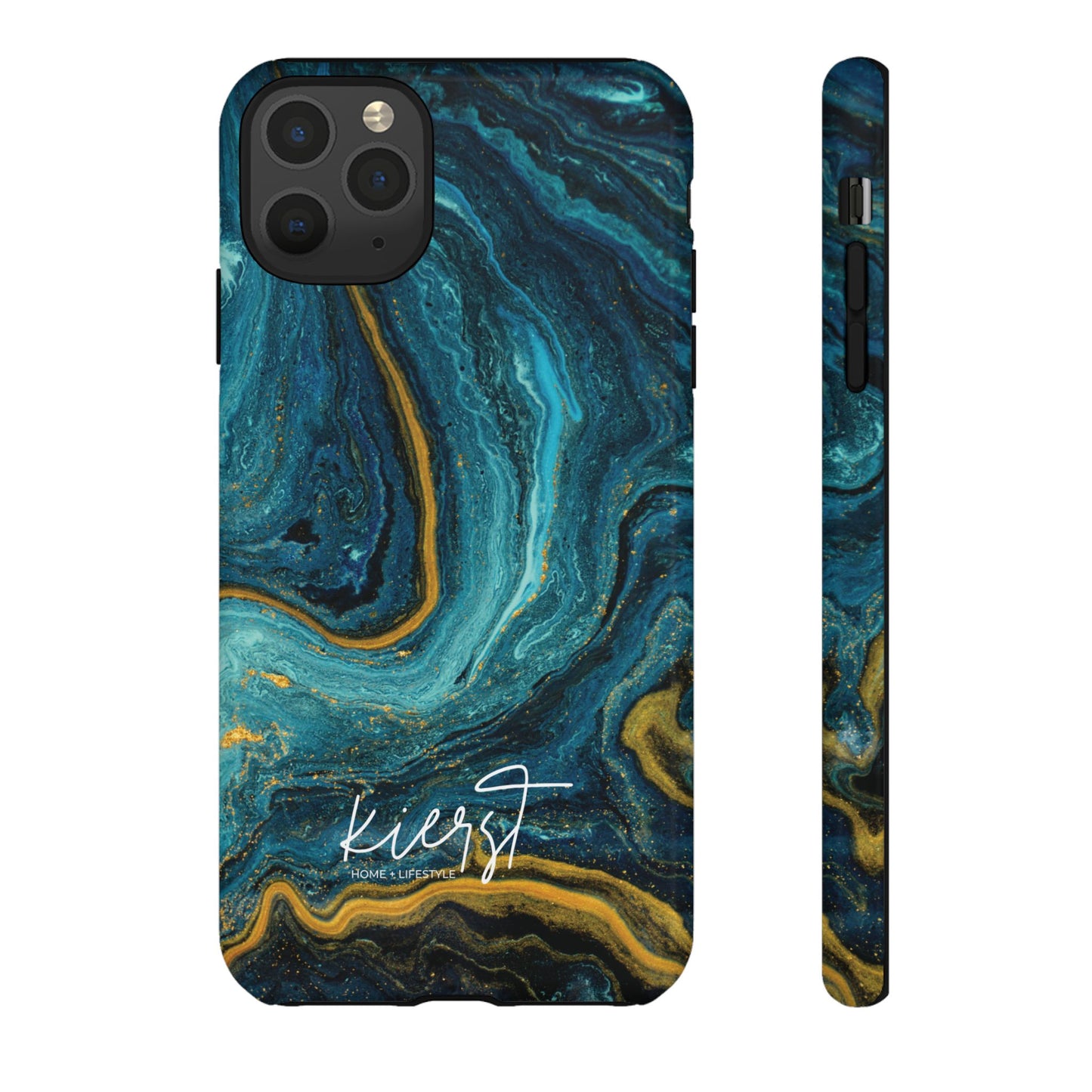 Teal & Gold Marble iPhone Case