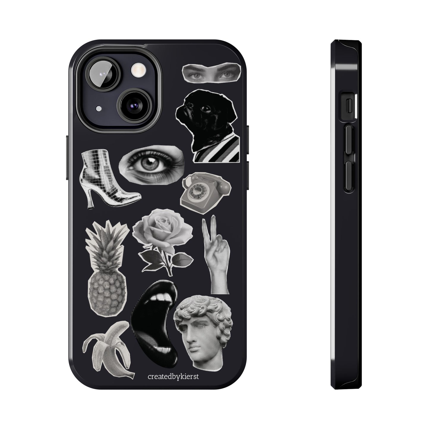 Black & White Vintage Sticker Design iPhone Case