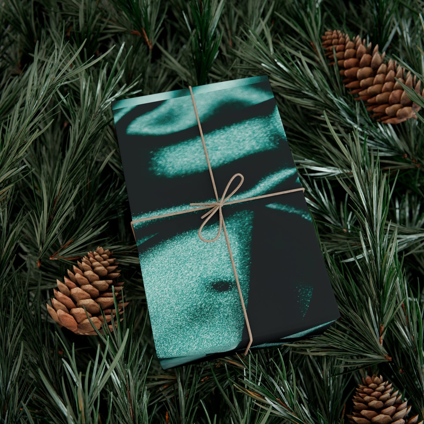 Emerald Satin Print Gift Wrapping Paper