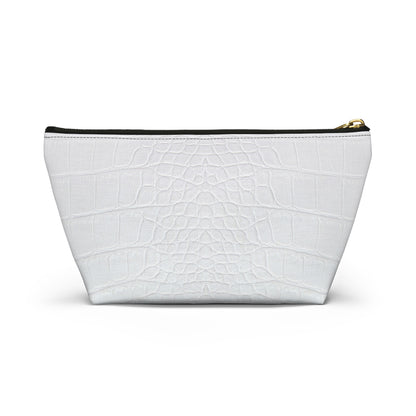 White Alligator Accessory Pouch w T-bottom