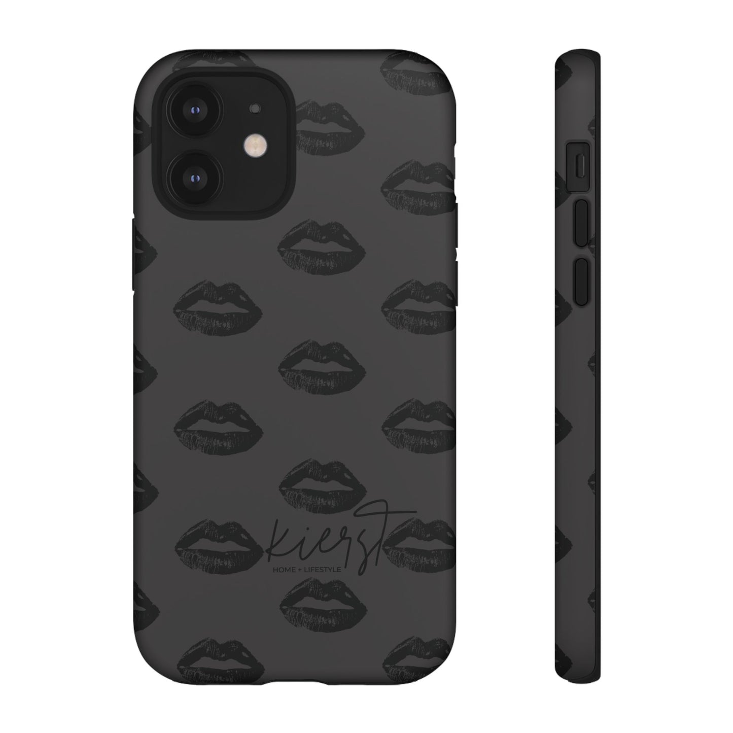 Black Lips on Charcoal iPhone Case