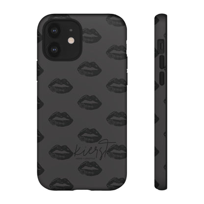 Black Lips on Charcoal iPhone Case