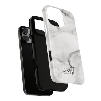Lived-In White and Grey Marble iPhone Case