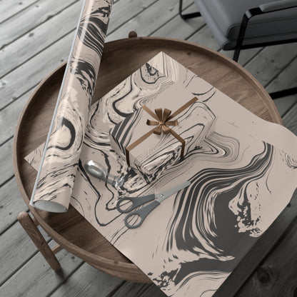 Cream, Grey, and Taupe Marble Gift Wrapping Paper