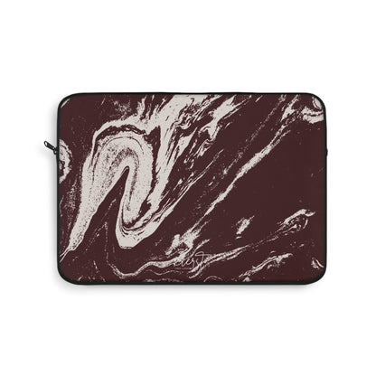Cream Marble on Signature Velvet Noir Laptop Sleeve