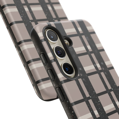 Elevated Neutrals Plaid Samsung Galaxy Case | Structured Style, Soft Edge