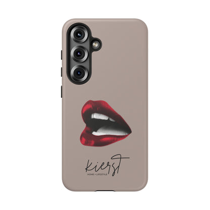Vintage Red Lips on Taupe Samsung Galaxy Phone Case