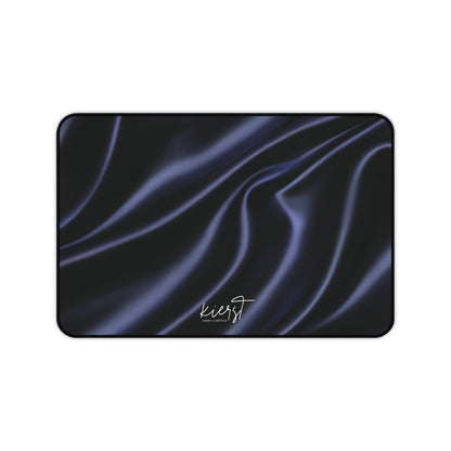 Navy Silk Print Desk Mat