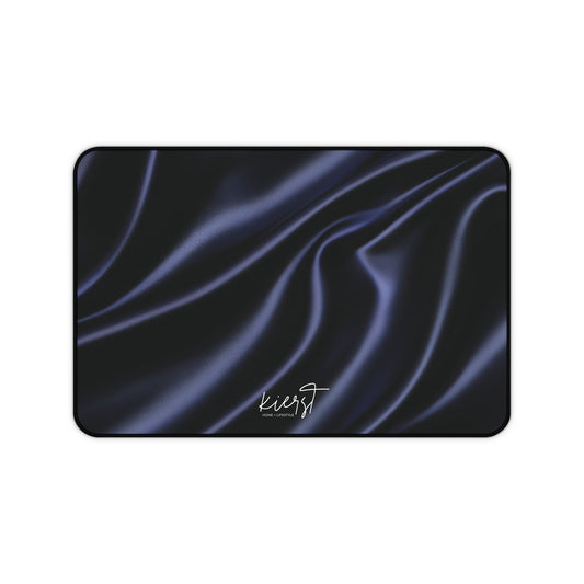 Navy Silk Print Desk Mat