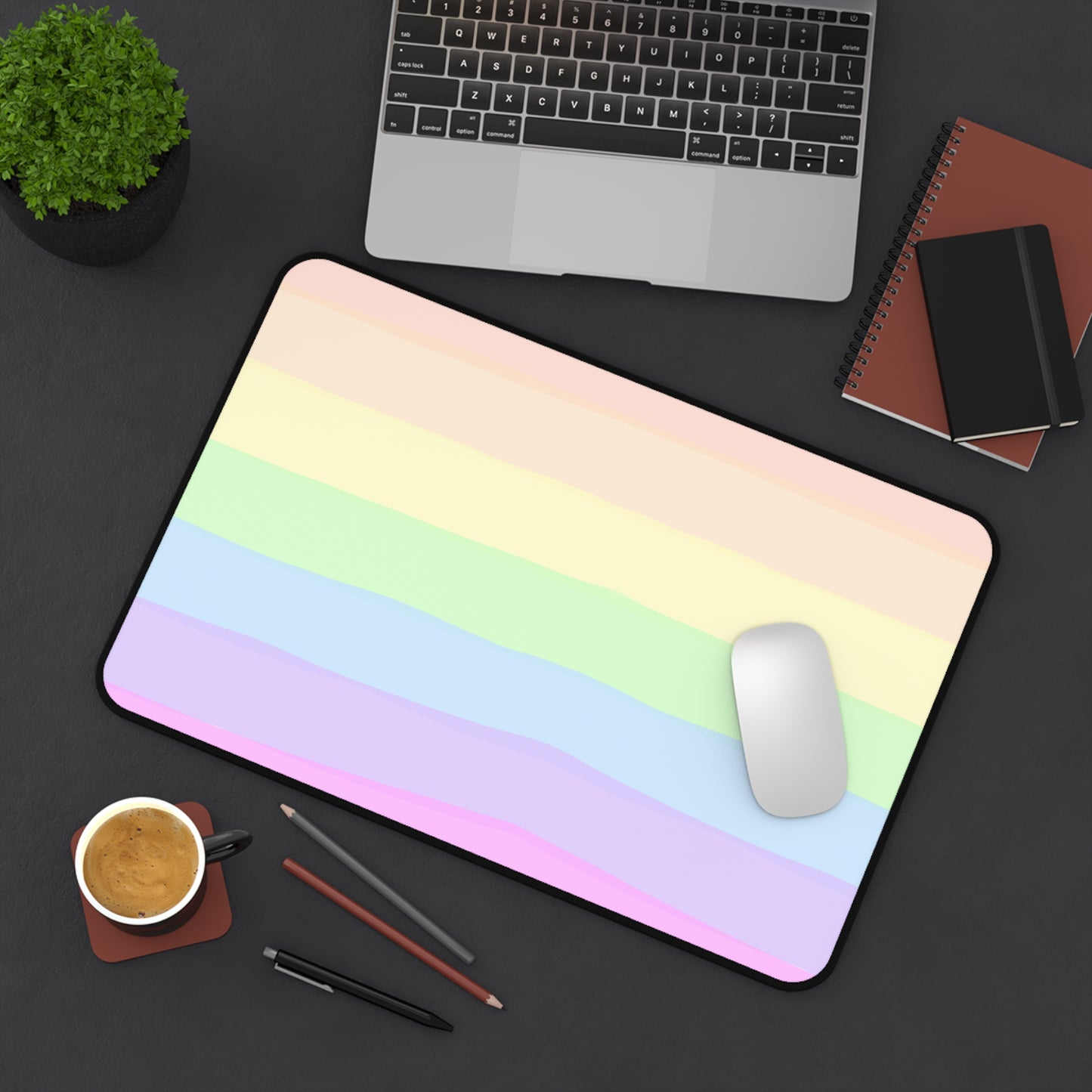 Pastel Rainbow Desk Mat