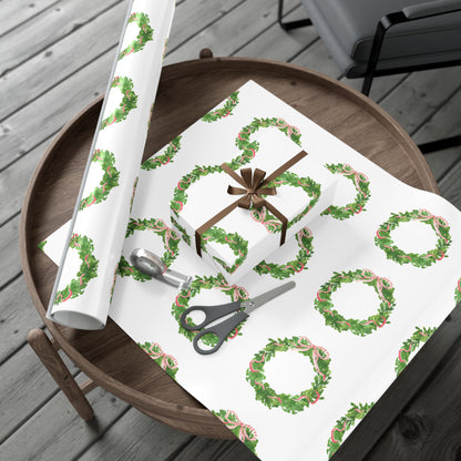 Watercolor Christmas Wreaths Gift Wrapping Paper