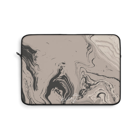 Cream, Grey, and Taupe Marble Laptop Sleeve | Everyday Edge