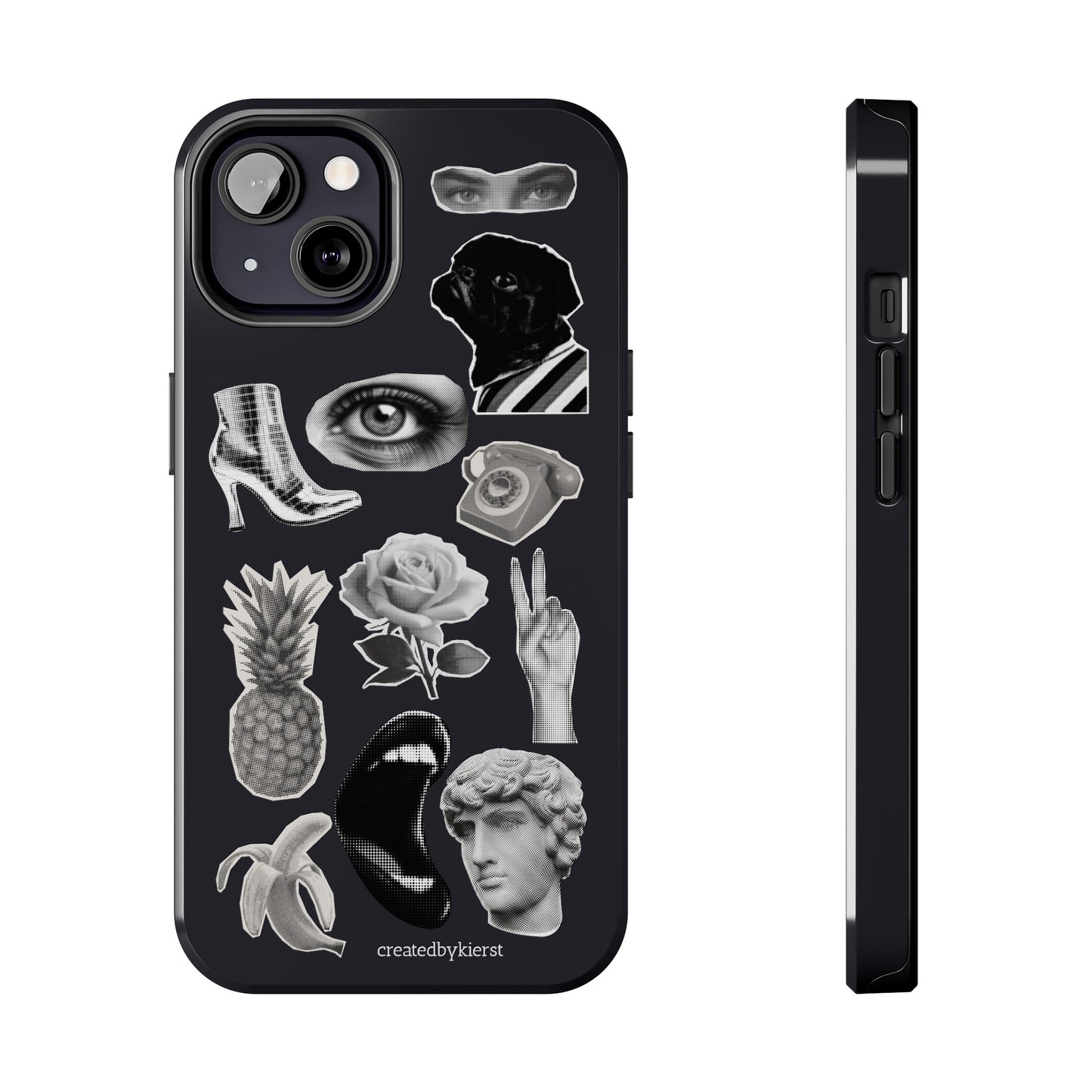 Black & White Vintage Sticker Design iPhone Case