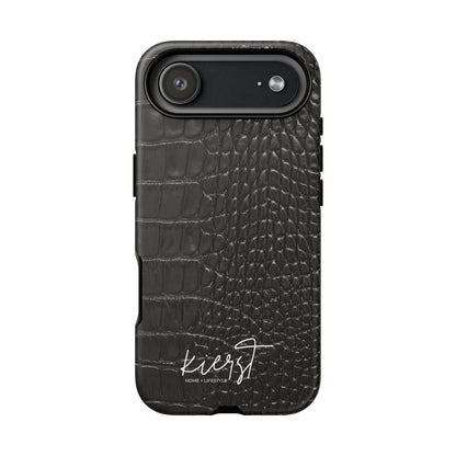 Black Crocodile Print iPhone Case