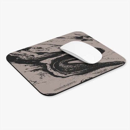 Black Marble on Taupe Mouse Pad (Rectangle)